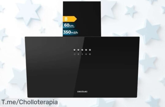 Descubre la campana decorativa Cecotec 60cm con succión brutal y luz LED que elimina humos ¡ofertón único con descuento brutal precio de ganga corre ya!