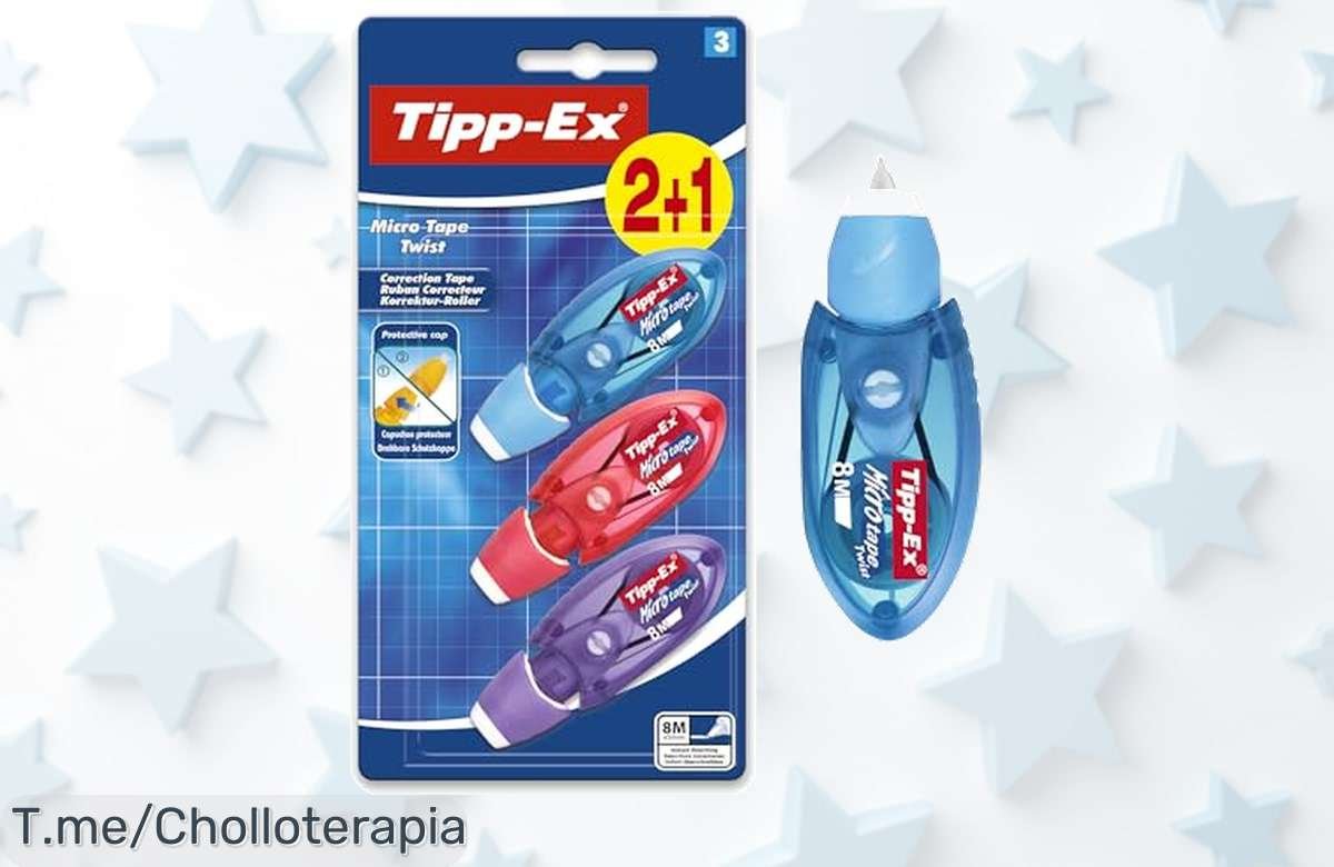 Descubre la cinta correctora Bic TippEx con cabezal giratorio que cuida tu punta y cubre al instante precio loco y descuento brutal nunca visto compra ya este super chollo antes de que se acabe