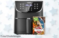 Descubre la freidora de aire Cosori 55L con interior metálico que cocina rápido y saludable hasta 85 menos grasa aprovecha este ofertón y descuento brutal por tiempo limitado actúa ya