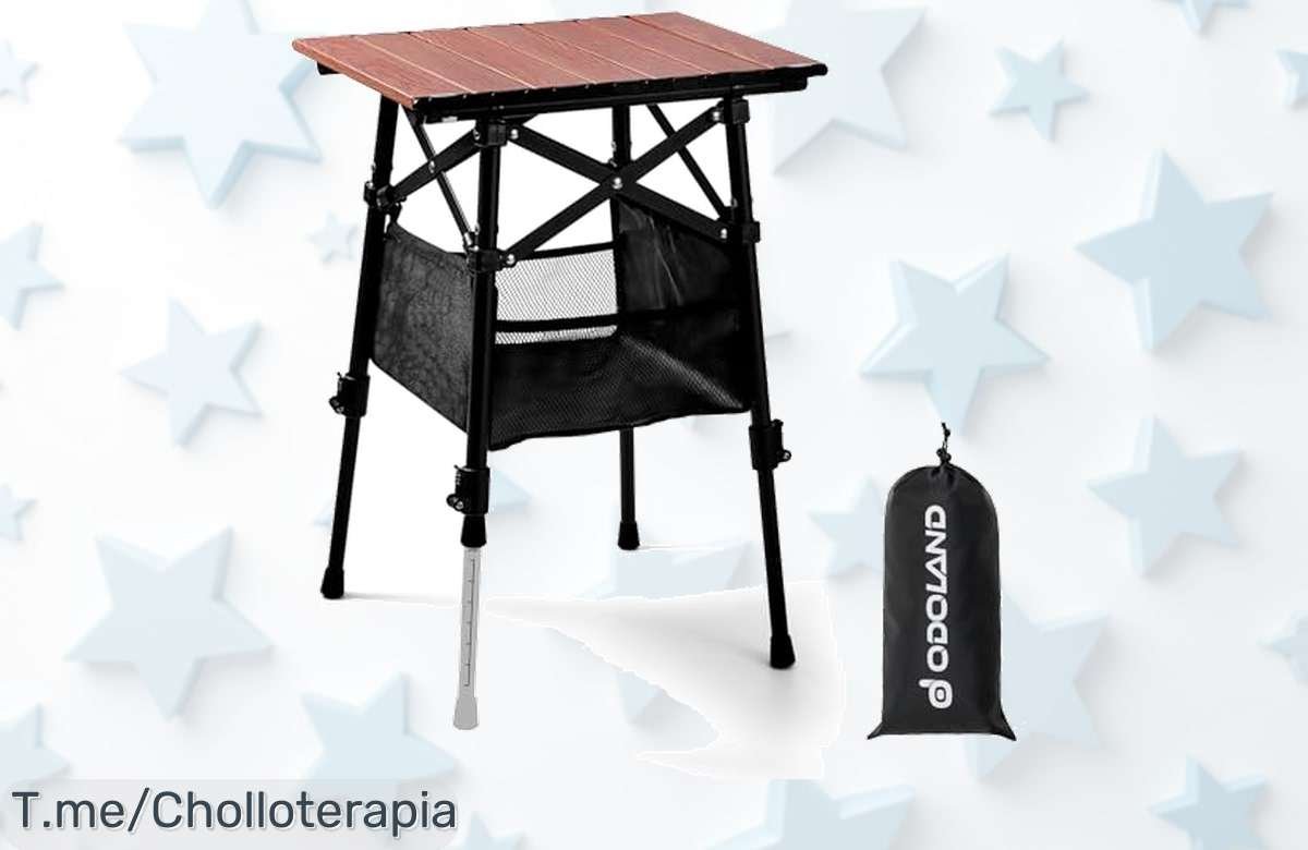 Descubre la mesa camping Odoland ajustable para 12 personas con bolsa, súper chollo nunca visto y precio de ganga solo por tiempo limitado ¡cómprala ya!