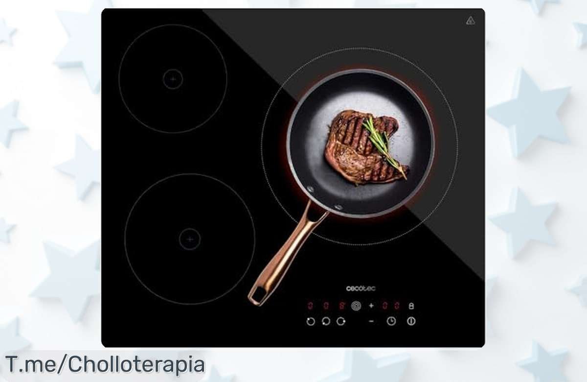 Descubre la placa vitrocerámica Cecotec con 3 fuegos y potencia brutal para cocinar rápido seguro y fácil Aprovecha este ofertón nunca visto con descuento brutal Corre ya precio de ganga limitada