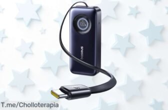 Descubre la power bank Baseus EnerCore con cable USBC retráctil y 67W para cargar rápido tus dispositivos no dejes pasar este ofertón nunca visto con descuento brutal precio loco ¡corre!