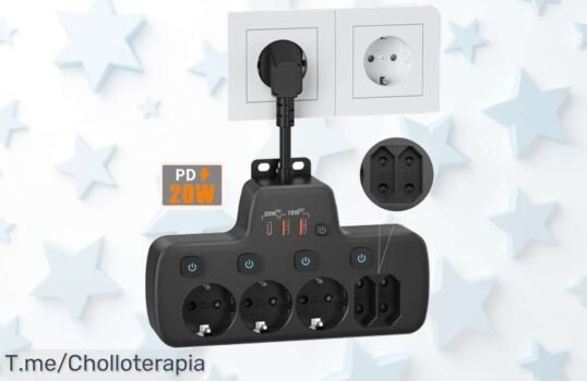 Descubre la regleta con 5 enchufes y carga rápida PD20W que cuida tus dispositivos precio de ganga nunca visto aprovecha este ofertón antes que se agote