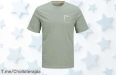 Descubre la tee Jack & Jones en iceberg green con un descuento brutal que renueva tu estilo al instante aprovecha este ofertón único y llévatela ya solo quedan pocas unidades