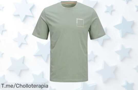 Descubre la tee Jack & Jones en iceberg green con un descuento brutal que renueva tu estilo al instante aprovecha este ofertón único y llévatela ya solo quedan pocas unidades
