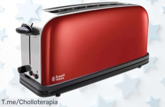 Descubre la tostadora Russell Hobbs con ranura ancha y calientapanecillos a precio loco disfruta de un descuento brutal nunca visto aprovecha ya esta oferta limitada