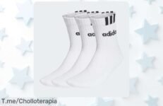Descubre los calcetines Adidas blancos pack de 3 con diseño único a un precio loco y descuento brutal una ganga nunca vista corre antes que este ofertón desaparezca