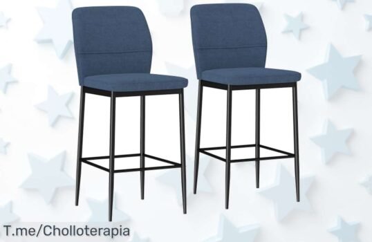 Descubre los taburetes altos homcom en azul terciopelo con estructura ultra fuerte precio de ganga oferta nunca vista su diseño moderno transforma tu cocina aprovecha este super chollo ya