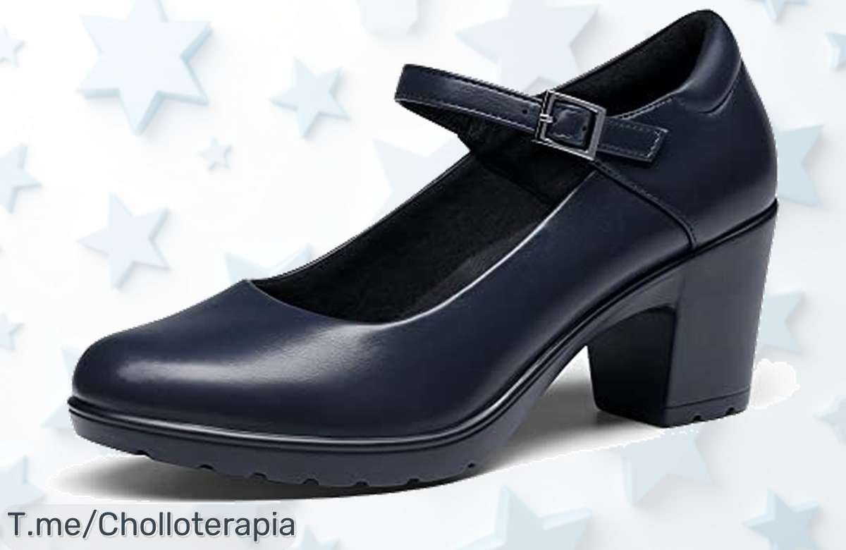 Descubre los zapatos de tacón azul marino con suela antideslizante en un super chollo, estilo clásico y soporte todo el día ¡precio loco por tiempo limitado, compra ya!
