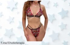 Descubre satohom lencería sexy con corazón bordado, tiras ajustables y malla transparente a un precio loco nunca visto corre ya por este ofertón limitado