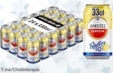 Disfruta Amstel Radler 00 pack 24 latas con sabor limón natural refrescante precio loco y descuento brutal único corre por tu super chollo antes que se agote