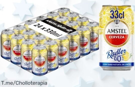 Disfruta Amstel Radler 00 pack 24 latas con sabor limón natural refrescante precio loco y descuento brutal único corre por tu super chollo antes que se agote