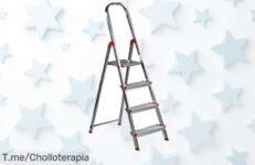 Escalera de aluminio Rolser 4 peldaños súper resistente y segura a precio loco nunca visto disfruta este ofertón con descuento brutal corre que vuelan las unidades