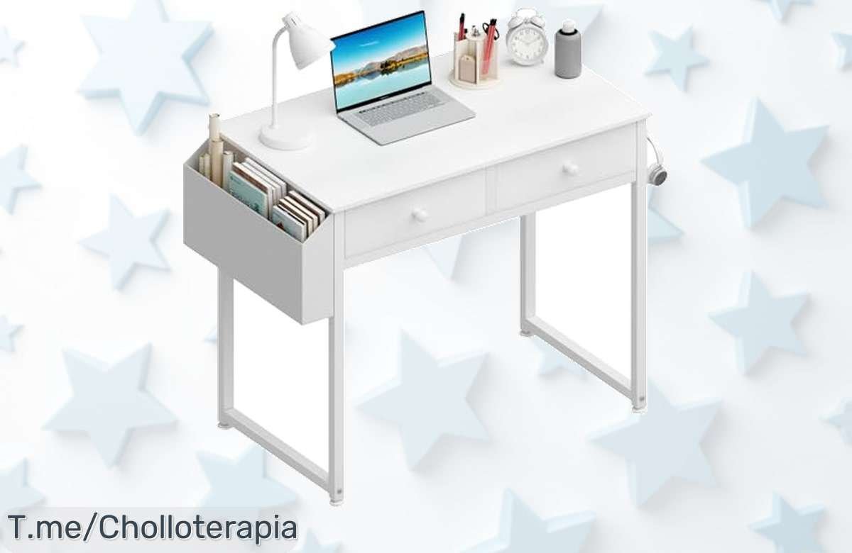 Escritorio blanco compacto con cajones súper estable y fácil montaje aprovecha este ofertón de precio loco nunca visto compra ya antes que se agote