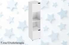 Estantería blanca súper resistente con puertas magnéticas y espacios abiertos precio de ganga que nunca vuelve aprovecha este ofertón limitado ¡Corre antes de que se agote!