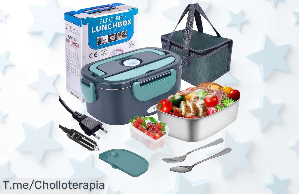 Fiambrera eléctrica con doble enchufe para casa y coche calienta tu almuerzo al instante super chollo nunca visto precio loco descuento brutal oferta limitada compra ya