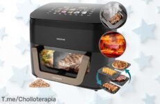 Freidora de aire 11 litros con plancha grill y ahumador potente disfruta carnes perfectas sin aceite a un precio loco aprovecha este ofertón nunca visto ¡compra ya!