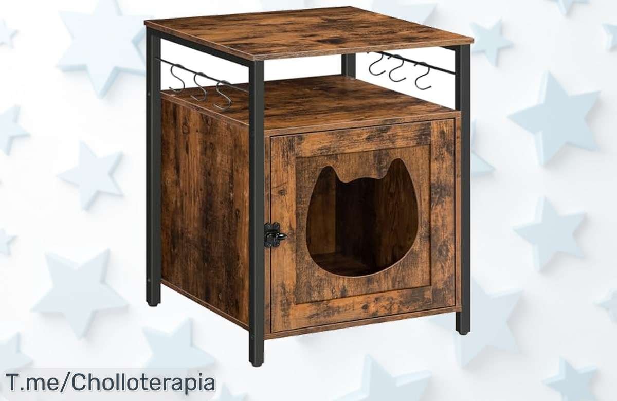 Gabinete para gatos Hoobro con nido y 6 ganchos extraíbles diseño top que encanta a tu minino aprovecha este descuentazo brutal de precio loco oferta limitada compra ya