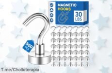 Ganchos magnéticos súper fuertes con triple recubrimiento antióxido que aguantan hasta 30 libras aprovecha este descuentazo nunca visto a precio loco antes que se acaben