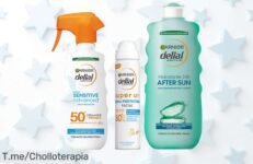 Garnier Delial solar ip50 con after sun aloe vera pack gigante 3 en 1 precio loco y descuento brutal cuida tu piel sensible ¡aprovecha este ofertón único ya!