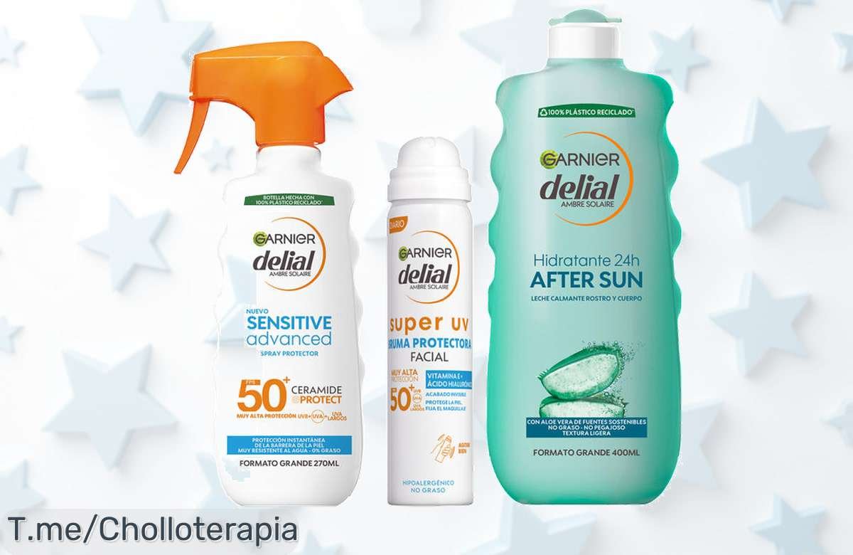 Garnier Delial solar ip50 con after sun aloe vera pack gigante 3 en 1 precio loco y descuento brutal cuida tu piel sensible ¡aprovecha este ofertón único ya!