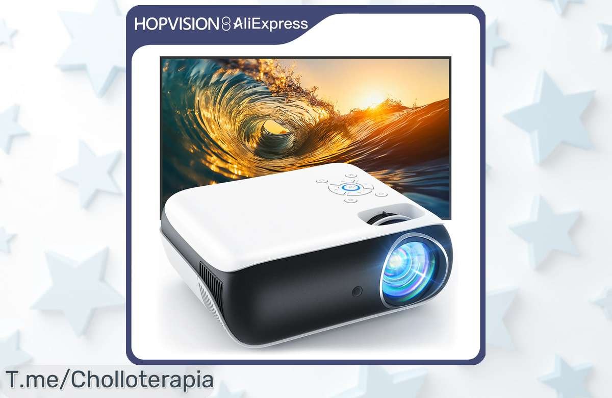 HOPVISION proyector full HD portátil con Bluetooth y 4K a precio loco disfruta pelis en gigante ahora mismo no dejes pasar este super chollo único limitado actúa ya