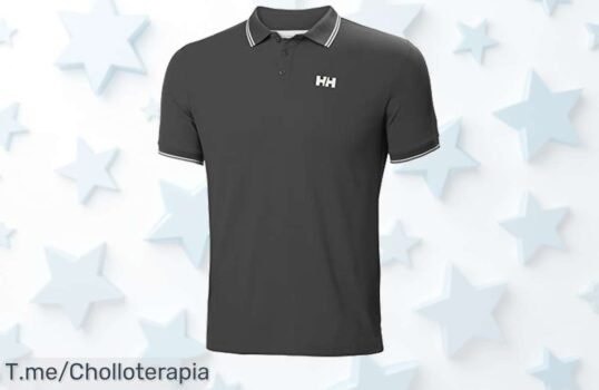 Helly Hansen polo en ébano con secado rápido el mejor estilo marino y un super chollo precio loco nunca visto corre antes que se agoten unidades limitadas