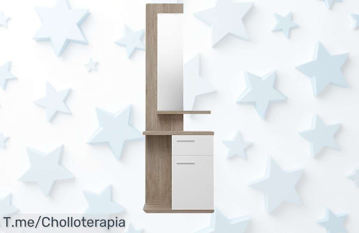 Homey recibidor Renata en blanco diseño moderno súper práctico para organizar sin lío aprovecha este ofertón con descuento brutal y precio loco que se acaba ya