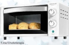 Horno Cecotec Bake&Toast 1090 White con potencia de 1000 W y temporizador fácil el super chollo que cocina rápido a un precio loco corre antes que se acabe el ofertón jamás visto