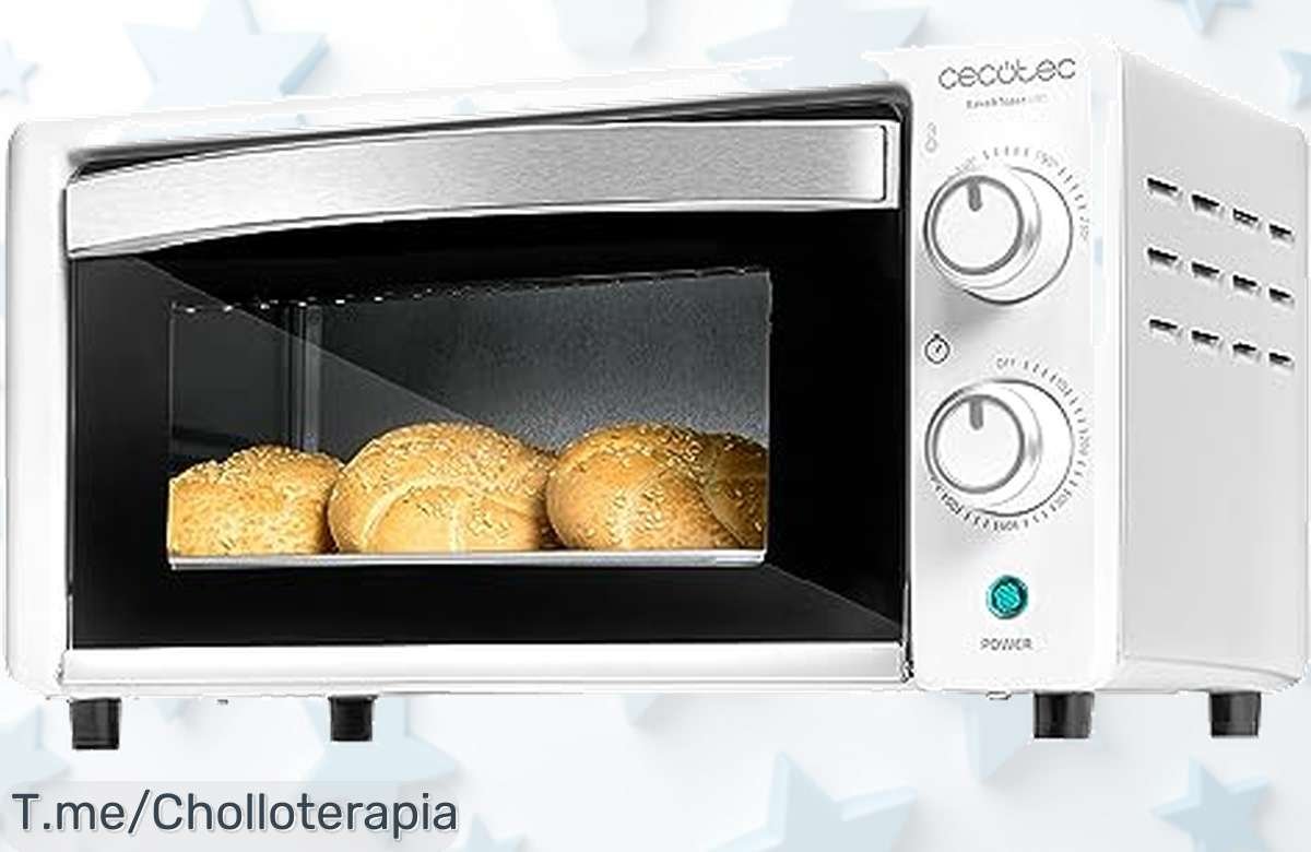 Horno Cecotec Bake&Toast 1090 White con potencia de 1000 W y temporizador fácil el super chollo que cocina rápido a un precio loco corre antes que se acabe el ofertón jamás visto