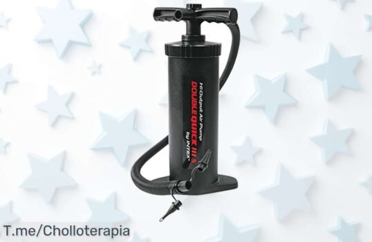 Intex hinchador mano doble velocidad con soporte para pies y boquillas universales precio loco que infla rápido aprovecha este ofertón único antes de que se agote