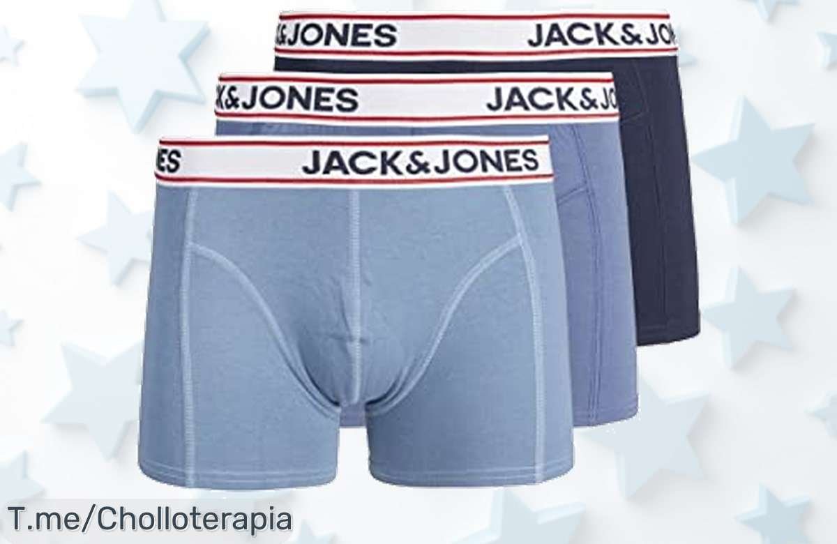 Jack & Jones 3pack de trunks súper resistentes que se adaptan a ti sin apretar con un descuento brutal precio loco y ofertón nunca visto aprovecha ya este super chollo limitado