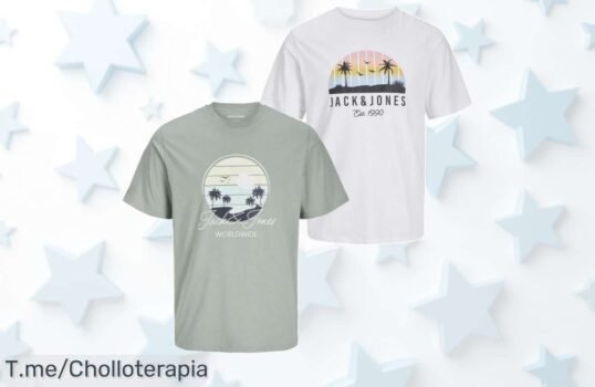 Jack & Jones pack 2 camisetas algodón verano con logo precio de ganga y descuento brutal perfecto para estilo casual ofertas limitadas que vuelan aprovecha ya
