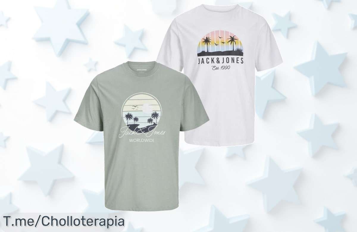 Jack & Jones pack 2 camisetas algodón verano con logo precio de ganga y descuento brutal perfecto para estilo casual ofertas limitadas que vuelan aprovecha ya