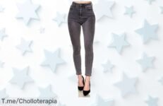 Jeans mujer cintura alta gris oscuro que realzan tu figura con un ajuste perfecto precio loco y descuento brutal no esperes más esta oferta nunca vista es por tiempo limitado