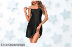 Jezonga camisón sexy de satén con tirantes ajustables y encaje el súper chollo que realza tu figura aprovecha este descuentazo único por tiempo limitado compra ya antes que se agoten