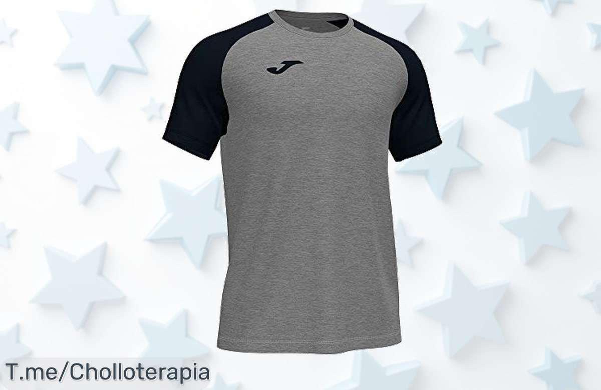 Joma camiseta Academy IV gris con absorción ultra rápida y cero olor super chollo con descuento brutal precio de ganga oferta limitada ¡cómprala ya!