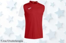 Joma camiseta roja seca rápido y sin olores corte ancho para moverte libre precio loco oferta limitada corre antes que se acabe este super chollo de verdad