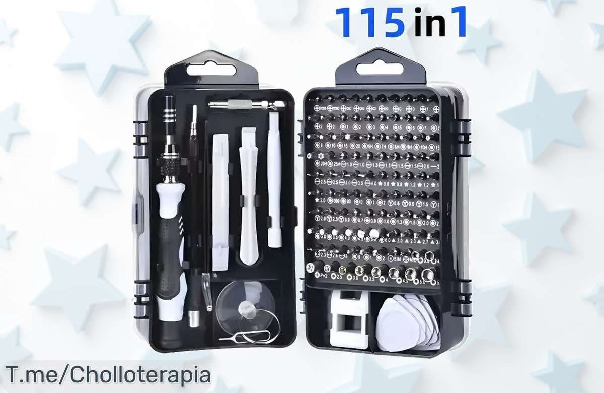 Juego de destornilladores 115 en 1 con herramientas clave para PC y hogar a un precio loco nunca visto consigue este ofertón único antes que se agote ¡corre por tu súper chollo!