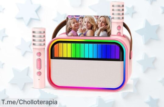 Karaoke con altavoz y 2 micrófonos la diversión nunca vista que emociona a grandes y chicos con un descuento brutal precio de ganga solo hoy ¡aprovecha ya este ofertón!