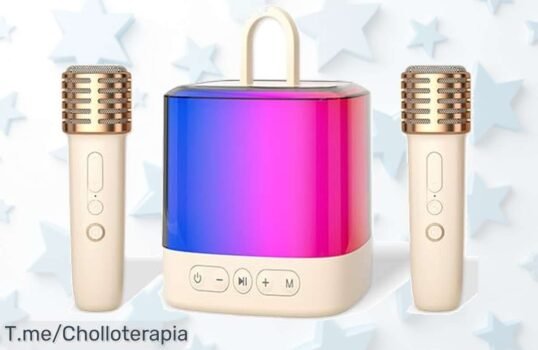 Karaoke máquina plus con micrófonos inalámbricos y luces led sonido potente un ofertón con descuento brutal regalo de fiesta en casa corre que vuela precio loco nunca visto