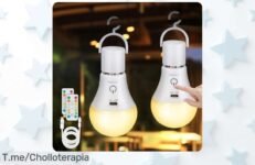 Kimjo bombilla recargable USB 2 pack con mando y luz regulable en 3 colores oferta nunca vista precio loco super chollo descuento brutal solo por tiempo limitado corre ya