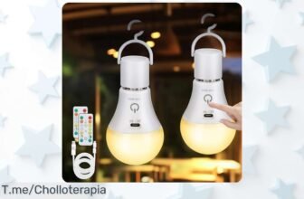 Kimjo bombilla recargable USB 2 pack con mando y luz regulable en 3 colores oferta nunca vista precio loco super chollo descuento brutal solo por tiempo limitado corre ya