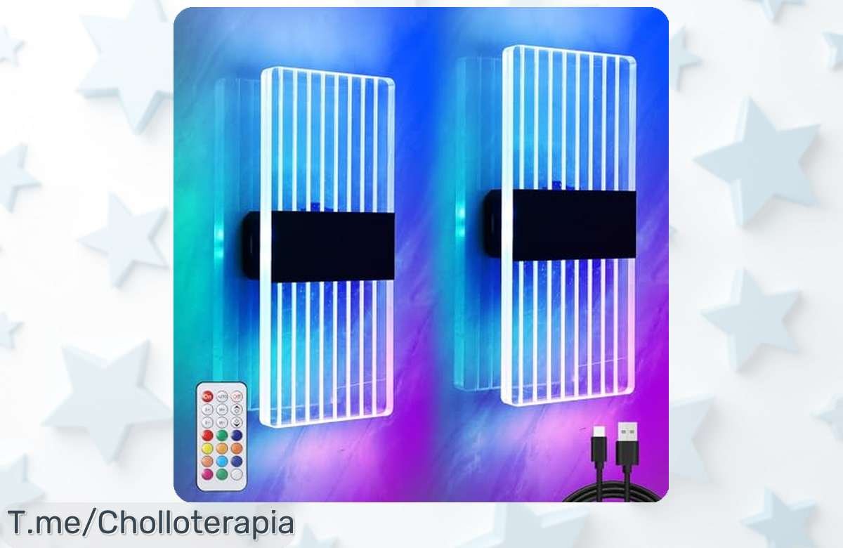 Lámparas recargables usb con 12 colores y 100 modos dinámicos super brillantes en pack de 2 precio loco y descuento brutal que no volverás a ver compra ya este super chollo