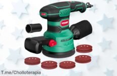 Lijadora orbital HYCHIKA 450W con seis velocidades y doble sistema de polvo un ofertón de precio loco que debes aprovechar hoy mismo antes que se acabe el descuento brutal