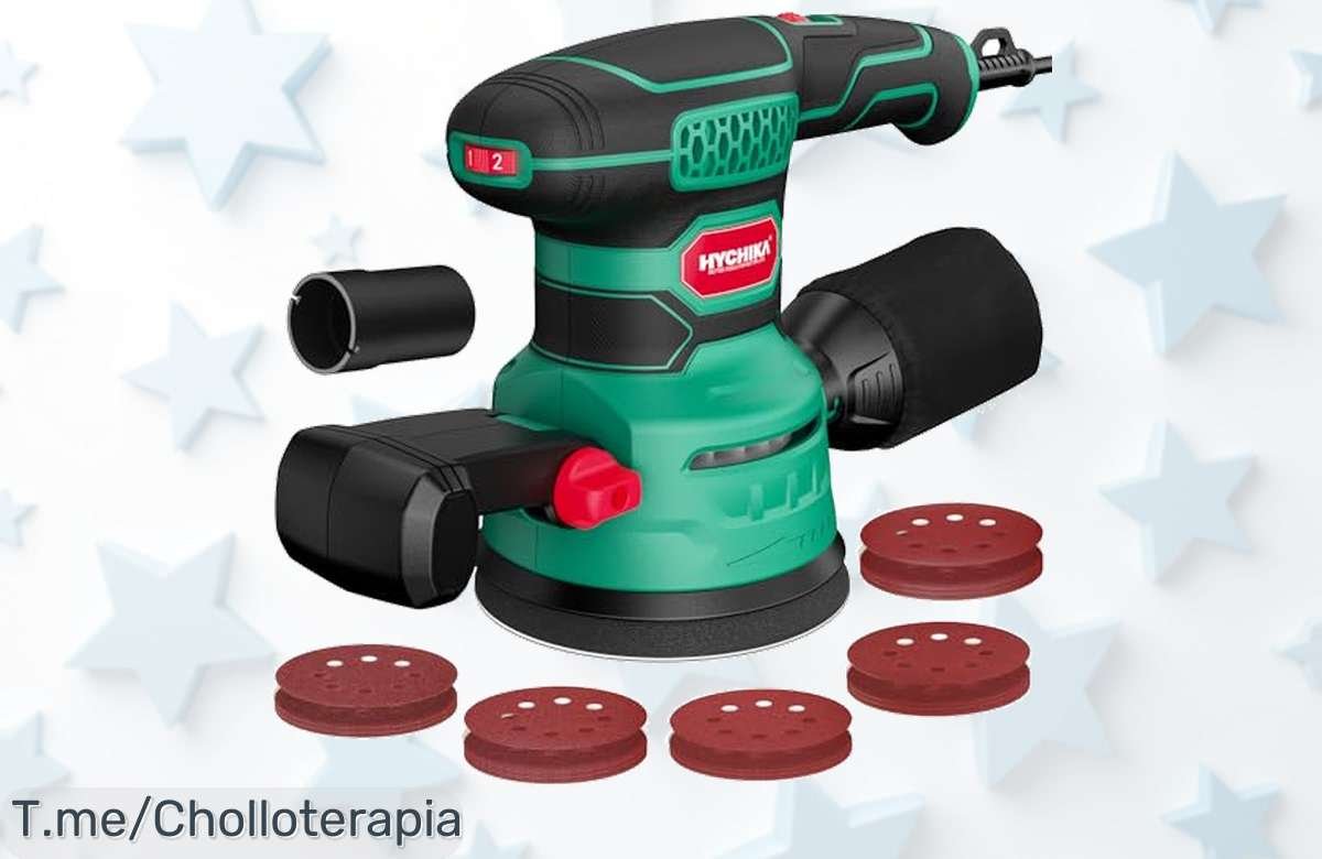Lijadora orbital HYCHIKA 450W con seis velocidades y doble sistema de polvo un ofertón de precio loco que debes aprovechar hoy mismo antes que se acabe el descuento brutal