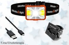 Linterna frontal led recargable iWotto con 5 modos y batería duradera precio loco nunca visto súper chollo descuento brutal oferta limitada corre antes que se agoten
