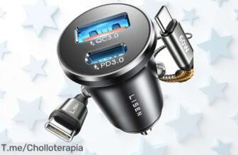 Lisen cargador rápido coche 69W con descuento brutal para todos tus gadgets nunca visto precio de ganga solo por poco tiempo aprovecha este ofertón ya