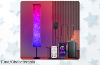 Llena tu sala con la lámpara Neoglint 16 millones de colores luces regulables y control por móvil disfruta un descuento brutal precio loco oferta limitada no te lo pierdas