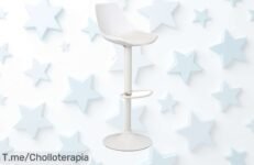 Lolahome taburete giratorio 360° con respaldo cómodo y reposapiés ajustable hasta 104 cm supera los 120 kg aprovecha este super chollo de precio loco oferta limitada actúa ya